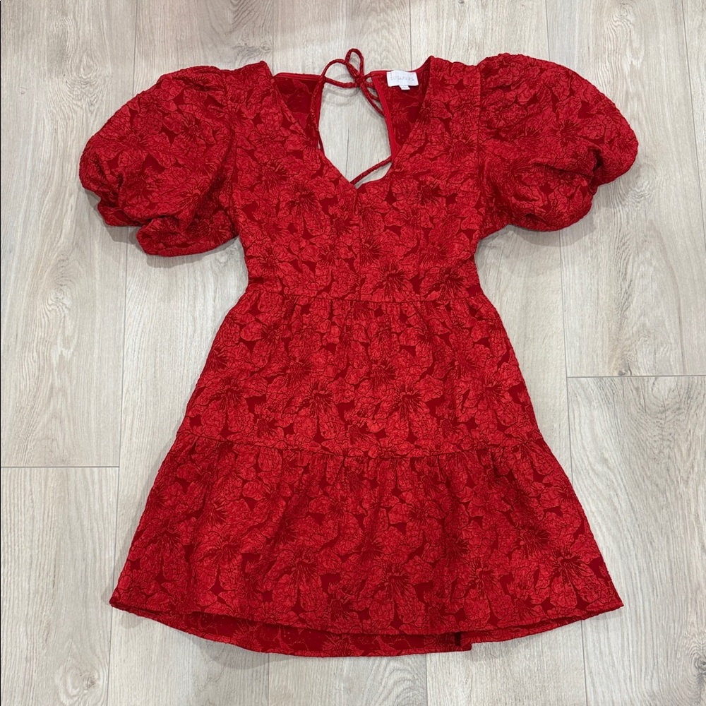 Red Dress Boutique Scarlet Puff Sleeve Kids Dress